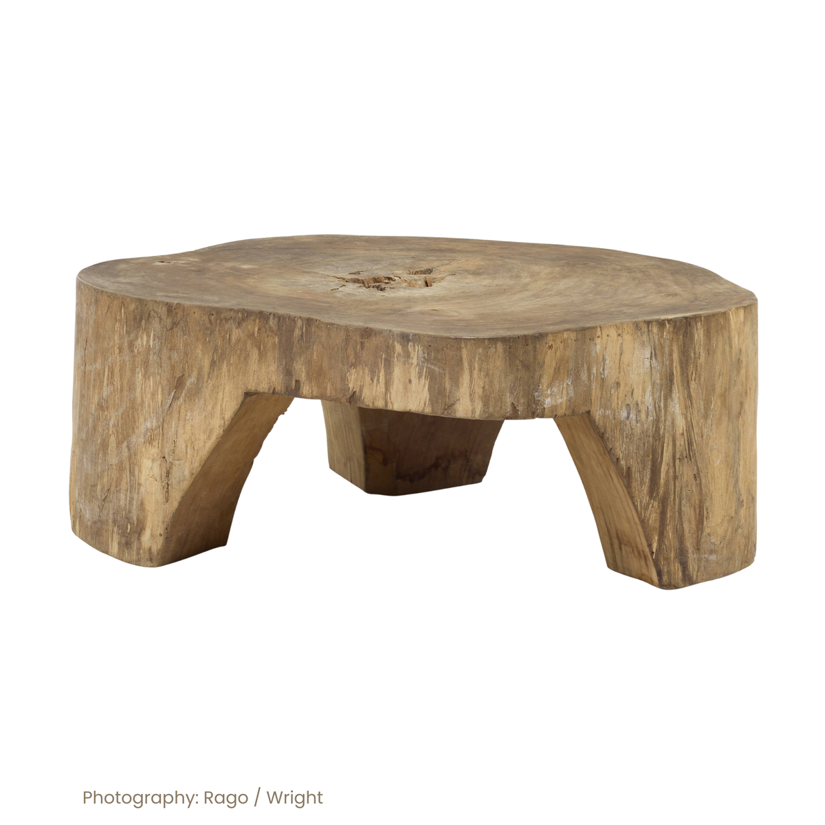 Carved Pequi Wood Coffee Table