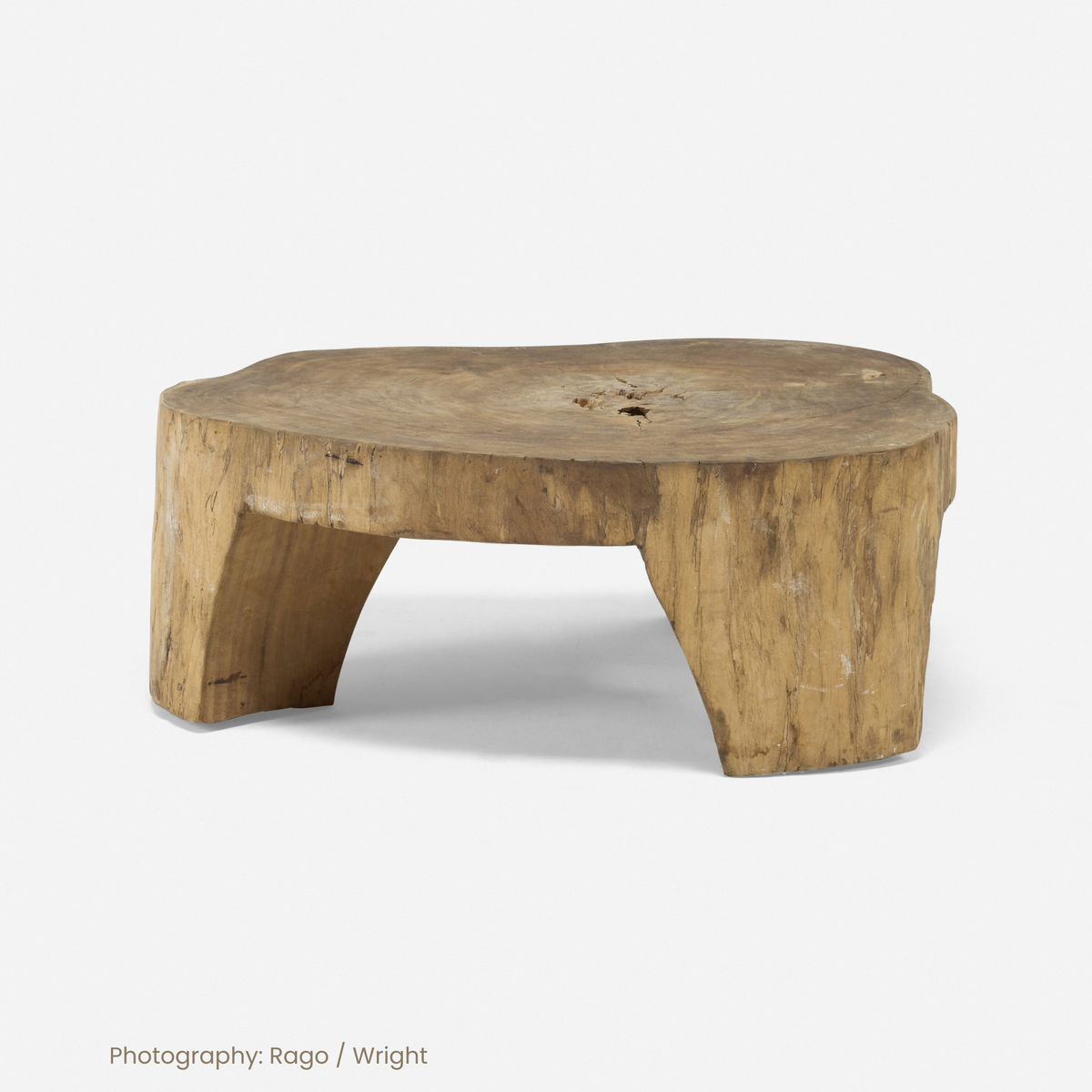Carved Pequi Wood Coffee Table