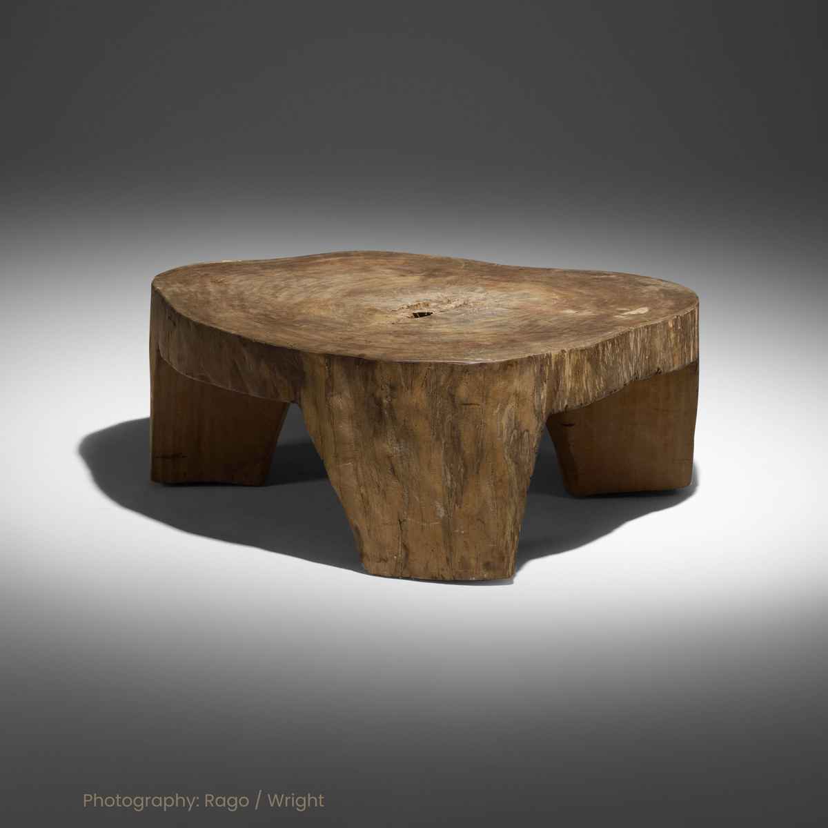 Carved Pequi Wood Coffee Table
