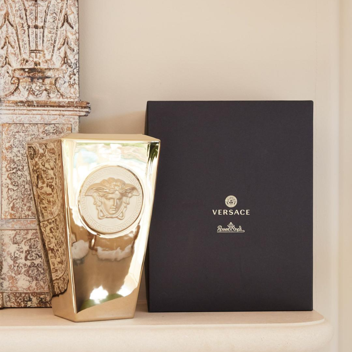 Raquel Welch Versace Gilt Porcelain Vase