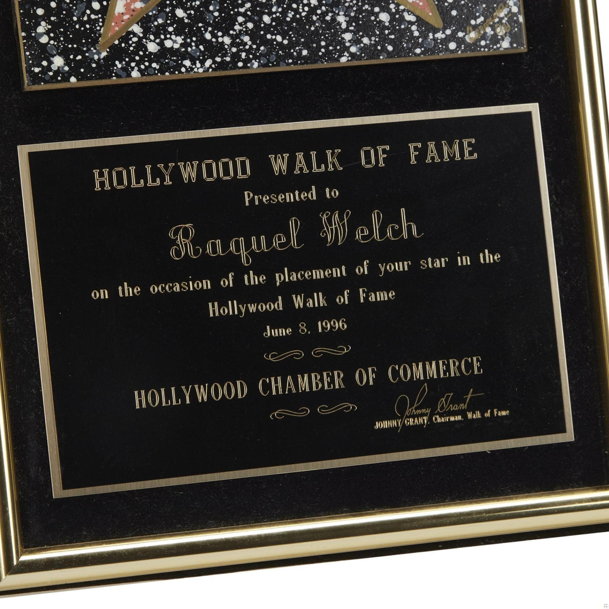 Raquel Welch Hollywood Walk of Fame Plaque