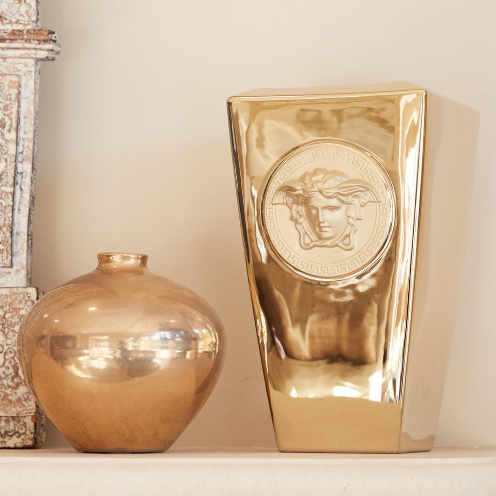 Raquel Welch Versace Gilt Porcelain Vase