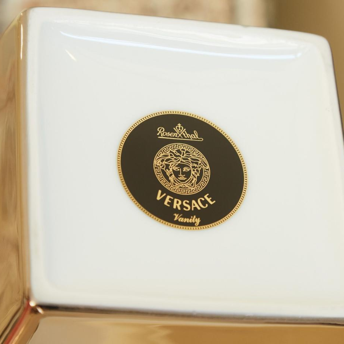 Raquel Welch Versace Gilt Porcelain Vase