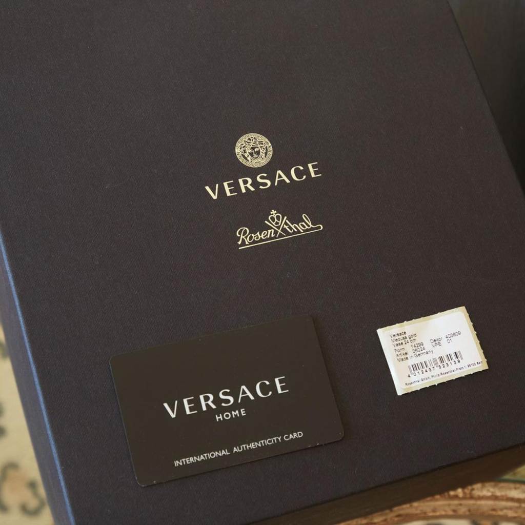 Raquel Welch Versace Gilt Porcelain Vase