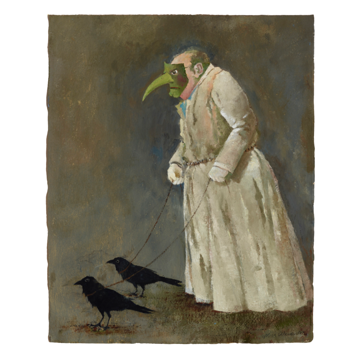 Man Walking His Birds