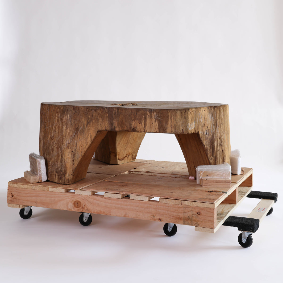 Carved Pequi Wood Coffee Table